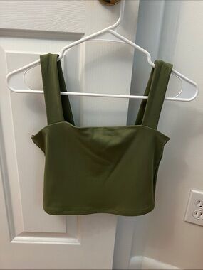 Abercrombie Green Square Neck Crop Tank Top
